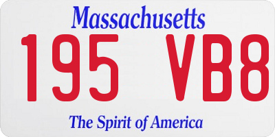 MA license plate 195VB8
