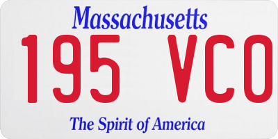 MA license plate 195VC0