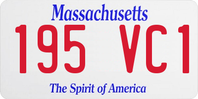 MA license plate 195VC1