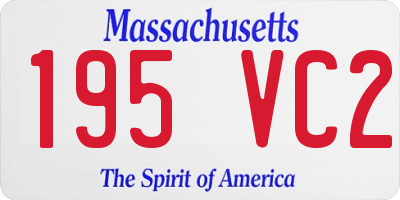 MA license plate 195VC2