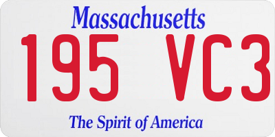 MA license plate 195VC3