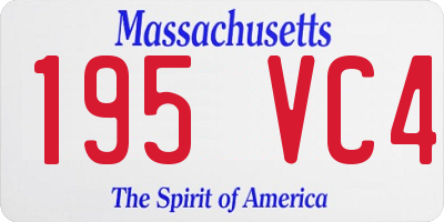 MA license plate 195VC4