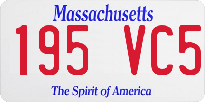 MA license plate 195VC5