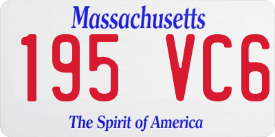 MA license plate 195VC6