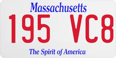 MA license plate 195VC8