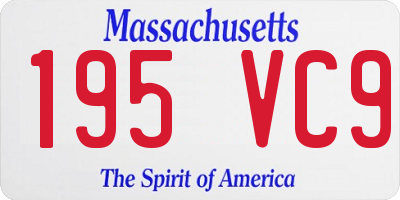MA license plate 195VC9