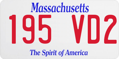 MA license plate 195VD2