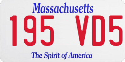 MA license plate 195VD5
