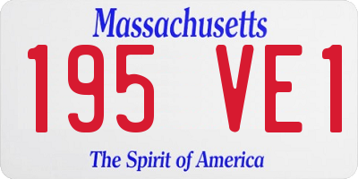 MA license plate 195VE1