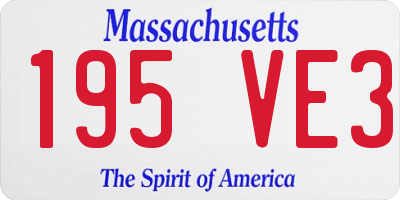 MA license plate 195VE3