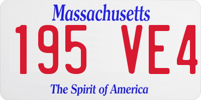 MA license plate 195VE4