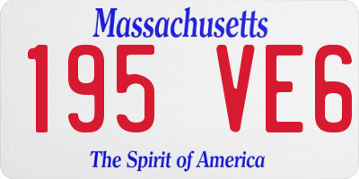 MA license plate 195VE6