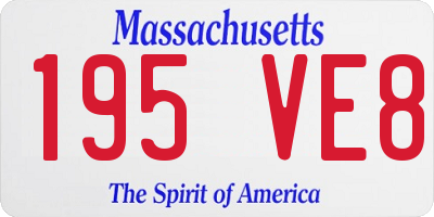 MA license plate 195VE8