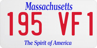 MA license plate 195VF1