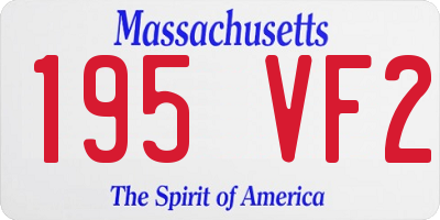 MA license plate 195VF2