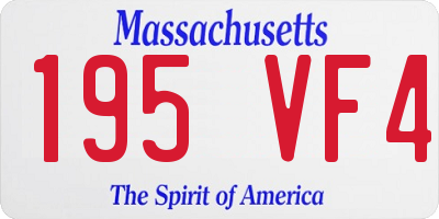 MA license plate 195VF4