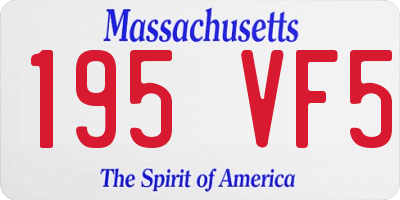 MA license plate 195VF5