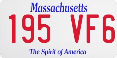 MA license plate 195VF6