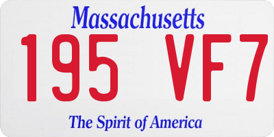 MA license plate 195VF7
