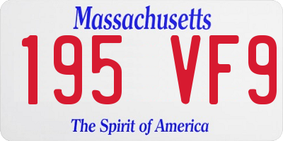MA license plate 195VF9