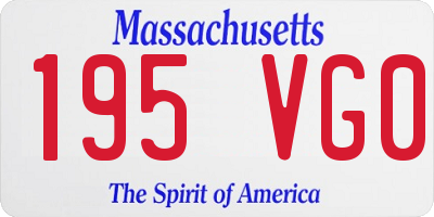MA license plate 195VG0