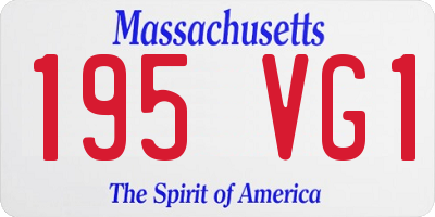 MA license plate 195VG1