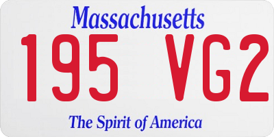 MA license plate 195VG2