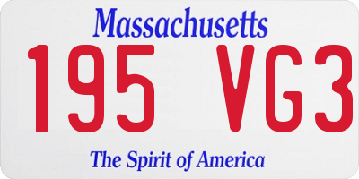 MA license plate 195VG3