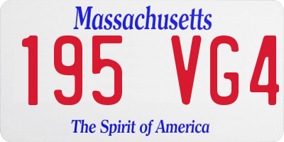 MA license plate 195VG4
