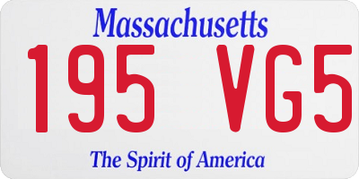 MA license plate 195VG5