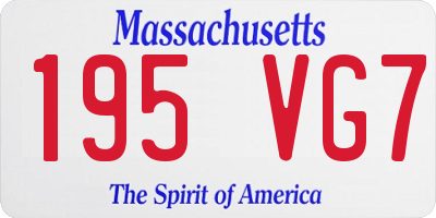 MA license plate 195VG7