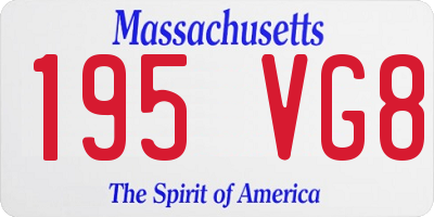 MA license plate 195VG8