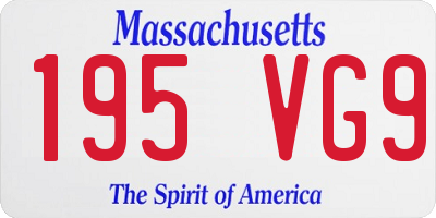 MA license plate 195VG9