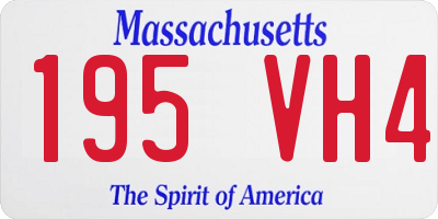 MA license plate 195VH4