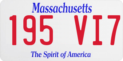 MA license plate 195VI7