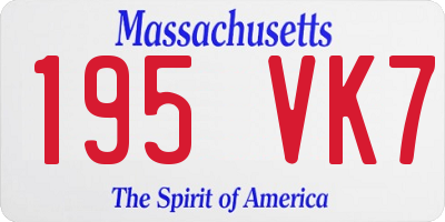 MA license plate 195VK7