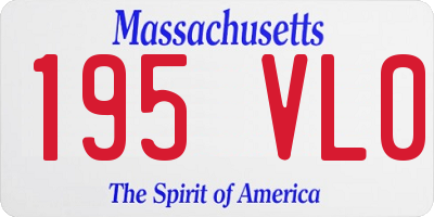 MA license plate 195VL0