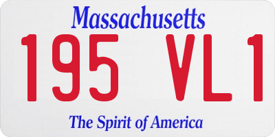 MA license plate 195VL1