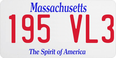 MA license plate 195VL3