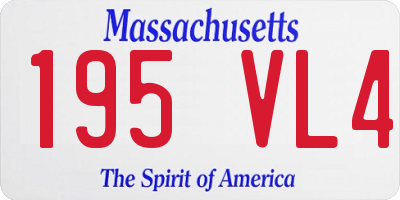 MA license plate 195VL4
