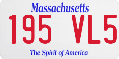 MA license plate 195VL5