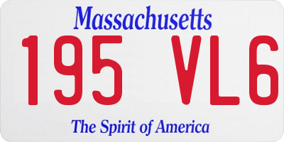 MA license plate 195VL6