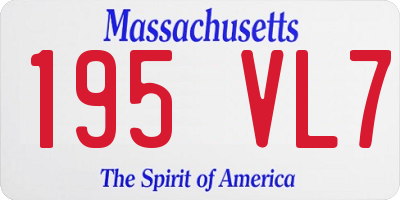 MA license plate 195VL7