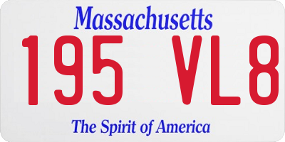 MA license plate 195VL8