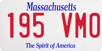 MA license plate 195VM0