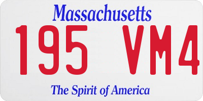 MA license plate 195VM4