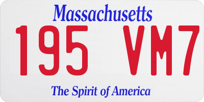 MA license plate 195VM7