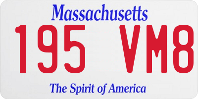 MA license plate 195VM8
