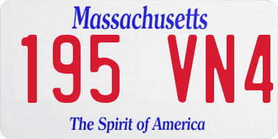 MA license plate 195VN4