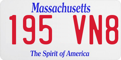 MA license plate 195VN8
